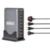New Design 5C3A 600W USB C Wall Charger Station PD 600W Desktop Fast Charging GaN Charger