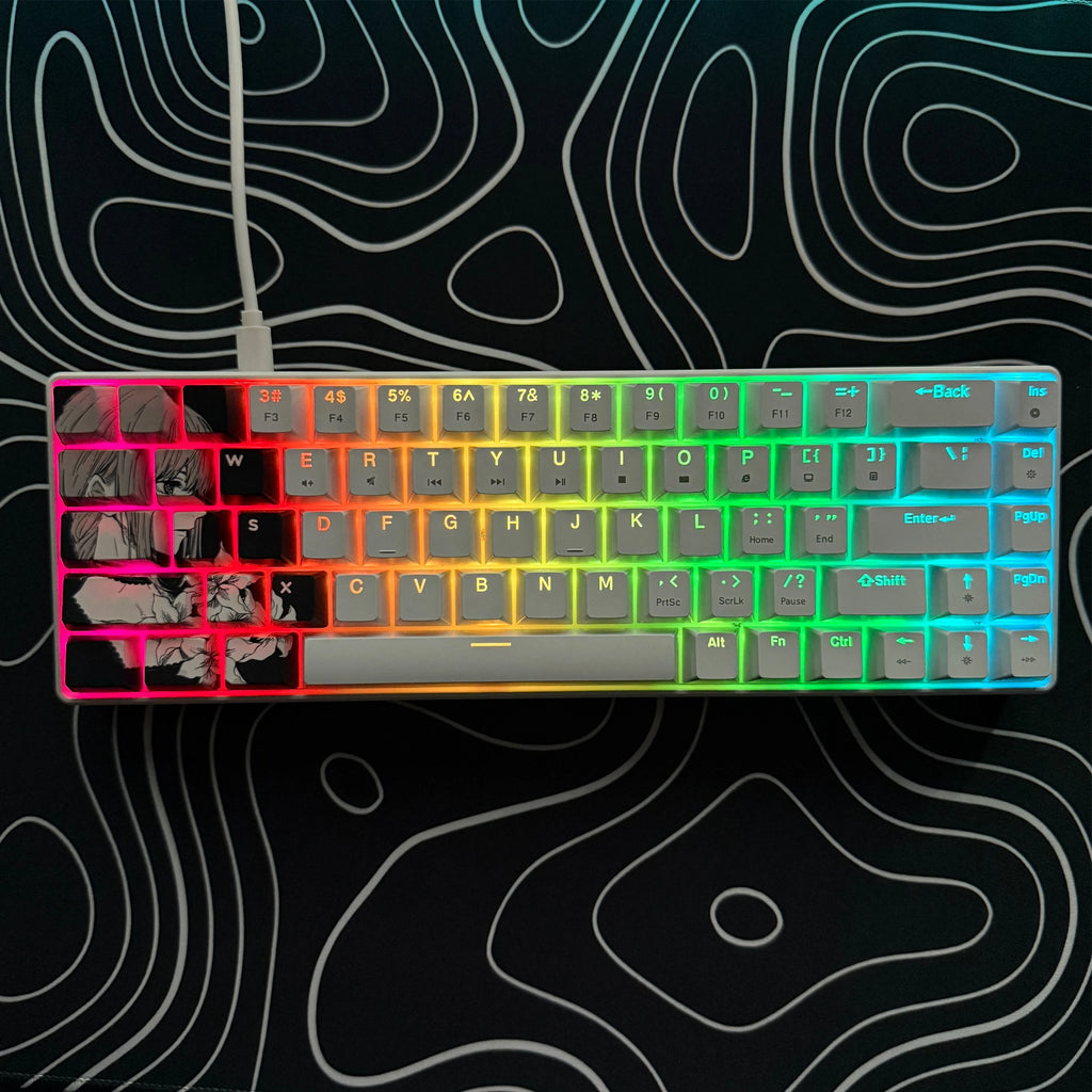 Gaming Mechanical Keyboard, Wired RGB Backlit Mini Keyboard, Ultra-Compact Anti-Ghosting No-Conflict 68 Keys Membrane Gaming