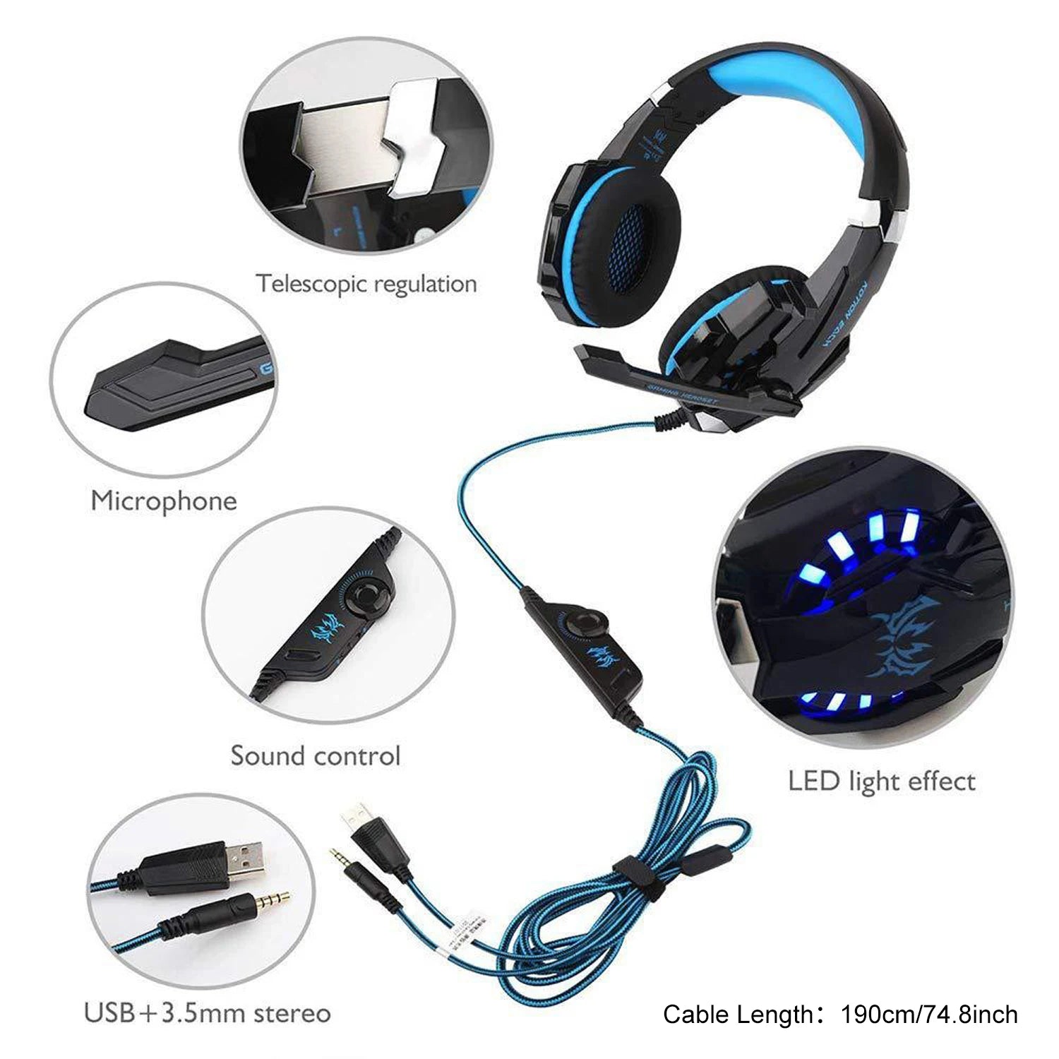 Over-Ear Wired Gaming Headset With Microphone, Tuned For Gaming To Deliver Clear Audio Quality, Features In-Line Volume Control