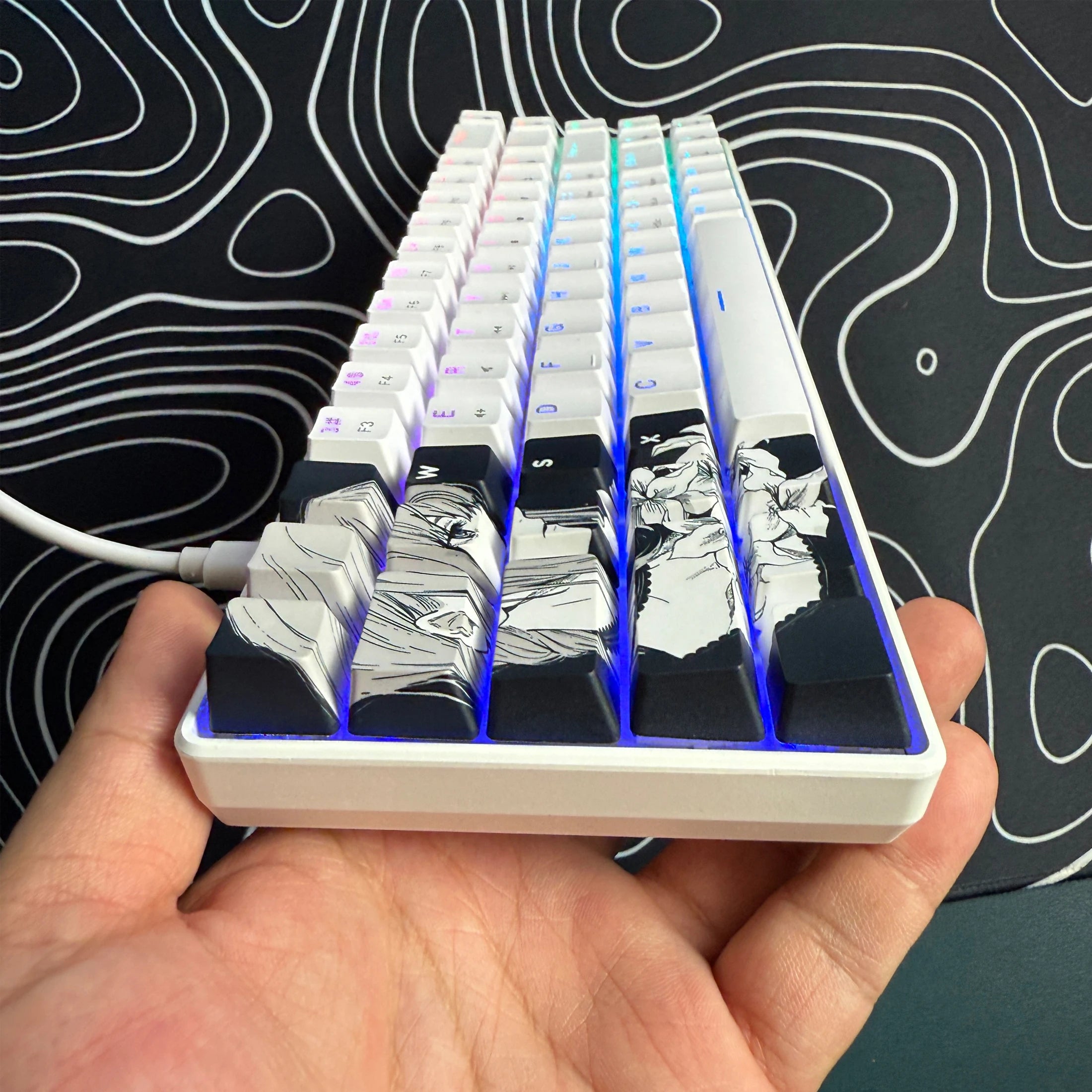 Gaming Mechanical Keyboard, Wired RGB Backlit Mini Keyboard, Ultra-Compact Anti-Ghosting No-Conflict 68 Keys Membrane Gaming