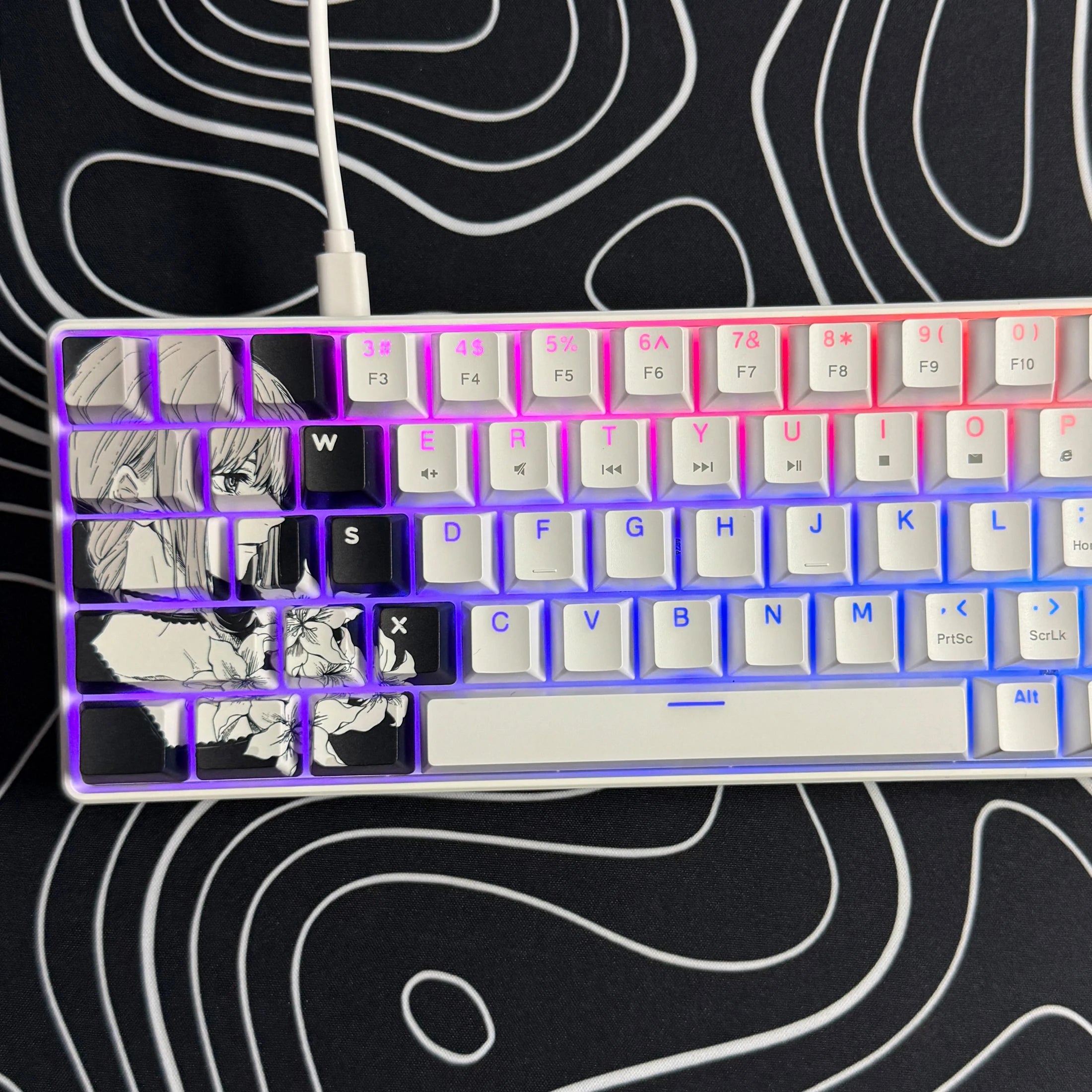 Gaming Mechanical Keyboard, Wired RGB Backlit Mini Keyboard, Ultra-Compact Anti-Ghosting No-Conflict 68 Keys Membrane Gaming