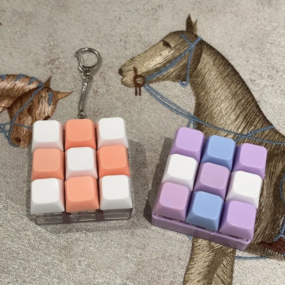 Relaxing 2/3/6/9 Keys Finger Keyboard Key Button Keycap Decompression Toy Gadget Pass The Time Clicker Toy Adult