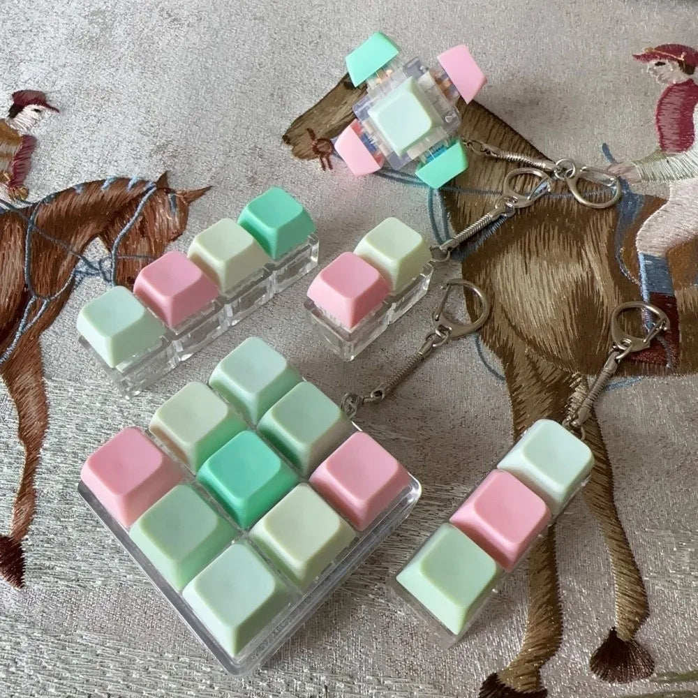 Relaxing 2/3/6/9 Keys Finger Keyboard Key Button Keycap Decompression Toy Gadget Pass The Time Clicker Toy Adult