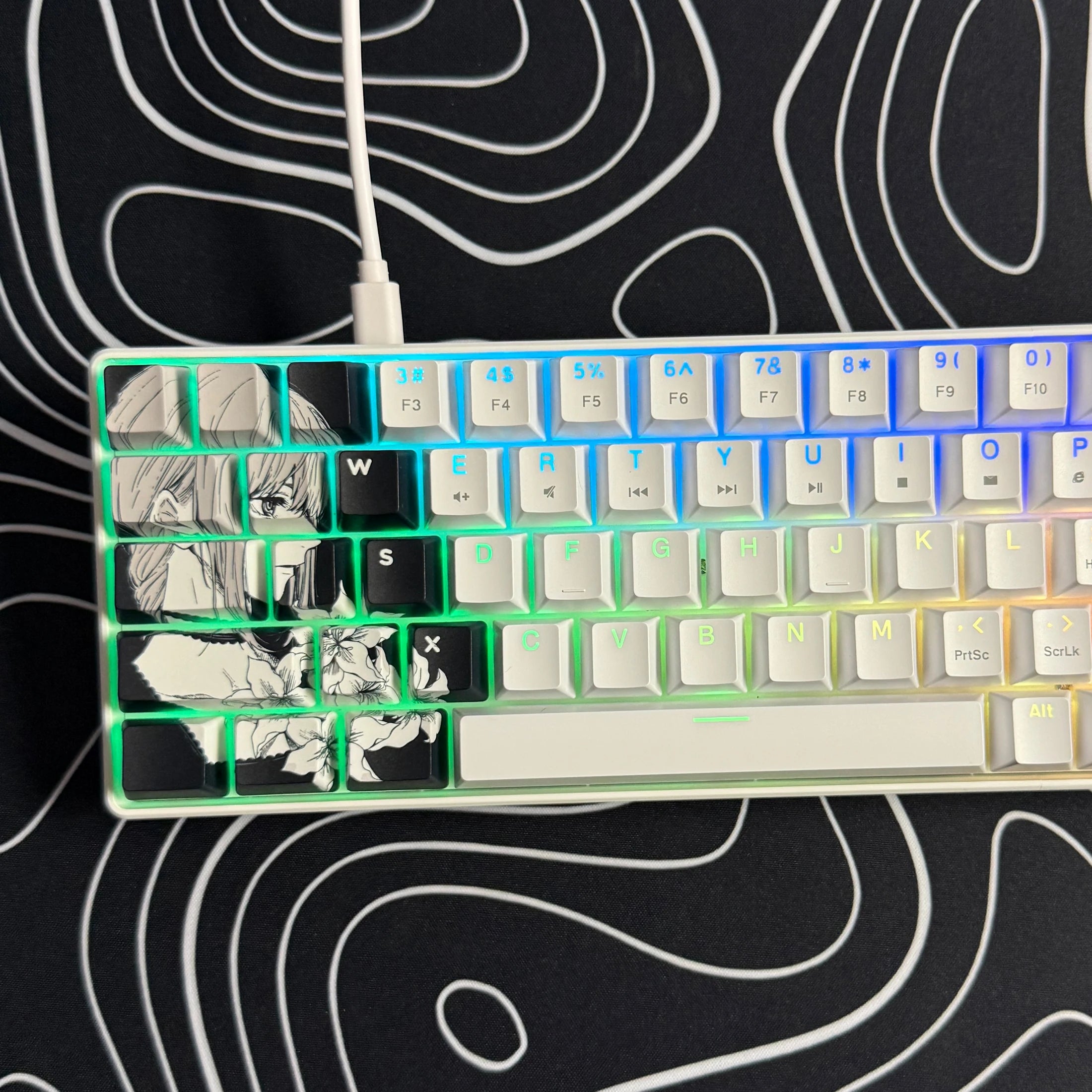 Gaming Mechanical Keyboard, Wired RGB Backlit Mini Keyboard, Ultra-Compact Anti-Ghosting No-Conflict 68 Keys Membrane Gaming