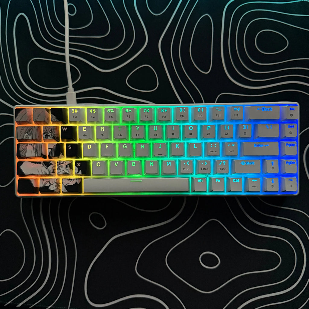 Gaming Mechanical Keyboard, Wired RGB Backlit Mini Keyboard, Ultra-Compact Anti-Ghosting No-Conflict 68 Keys Membrane Gaming