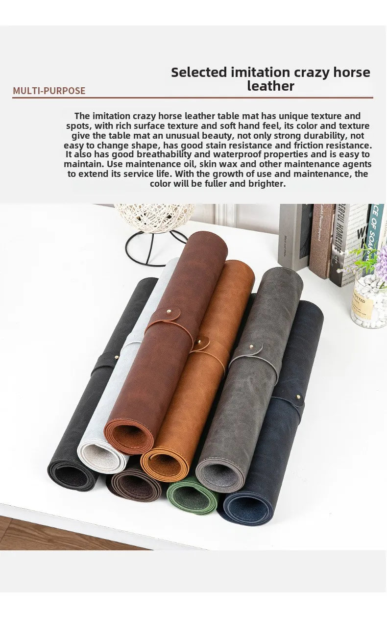Desk Pad Waterproof PU Mouse Pad Desk Mat Protective Cover Large Mousepad Computer Laptop Non-slip Easy To Clean Keyboard Mats