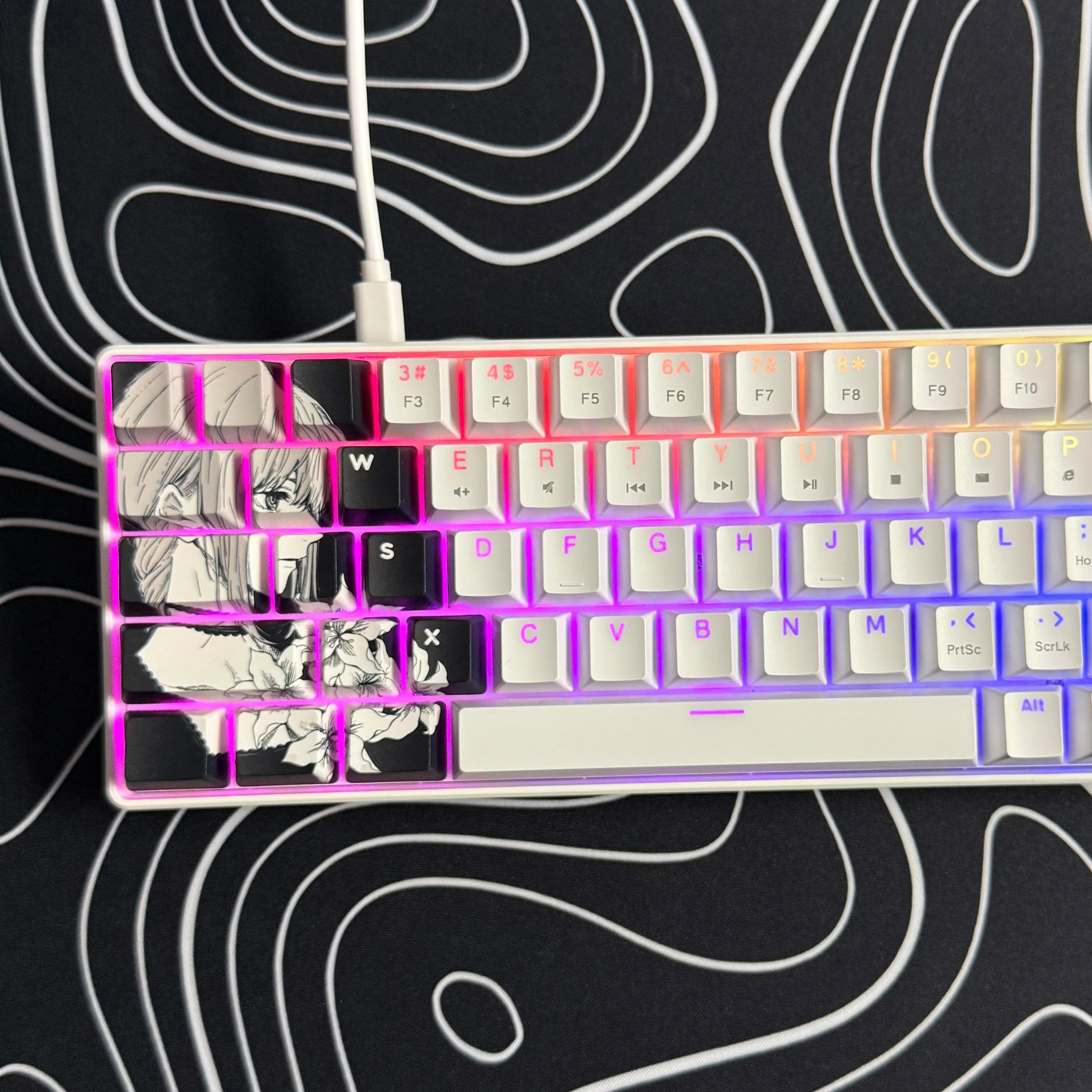 Gaming Mechanical Keyboard, Wired RGB Backlit Mini Keyboard, Ultra-Compact Anti-Ghosting No-Conflict 68 Keys Membrane Gaming