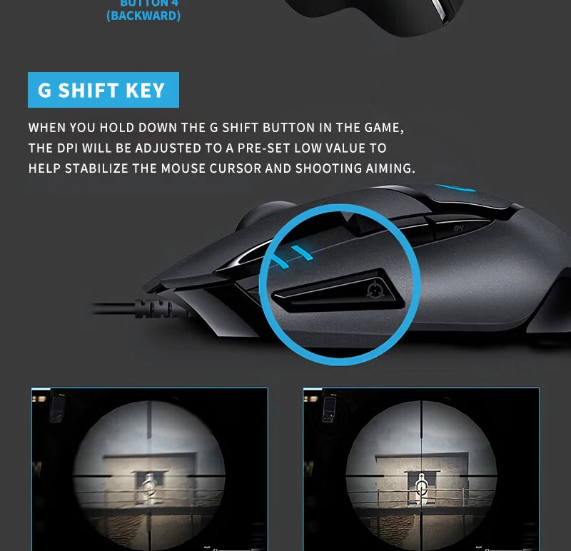 Logitech G402 Gaming Mouse, Wired Mechanical Macro Programmable Esports Mouse, Suitable for PC Desktop and Laptop Gamers