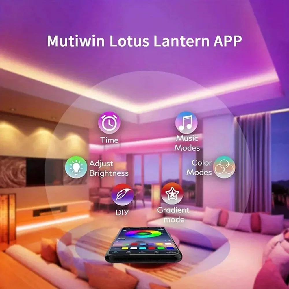 RGB USB LED Strip, APP with 44 Key Remote Control, Suitable for Bedroom, Living Room, Kitchen, Esports Decoration Night Light