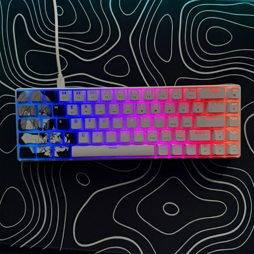 Gaming Mechanical Keyboard, Wired RGB Backlit Mini Keyboard, Ultra-Compact Anti-Ghosting No-Conflict 68 Keys Membrane Gaming
