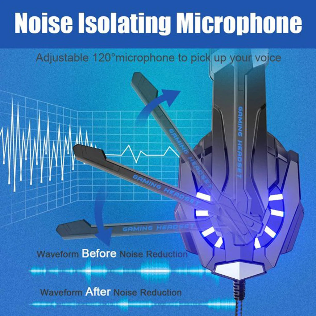Over-Ear Wired Gaming Headset With Microphone, Tuned For Gaming To Deliver Clear Audio Quality, Features In-Line Volume Control