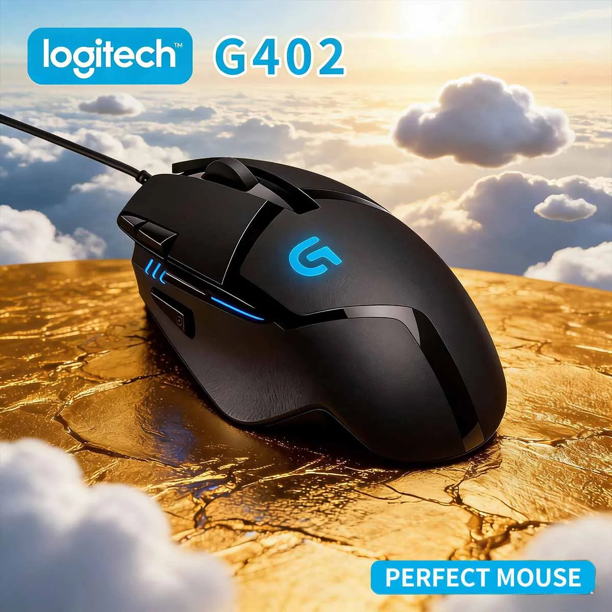 Logitech G402 Gaming Mouse, Wired Mechanical Macro Programmable Esports Mouse, Suitable for PC Desktop and Laptop Gamers