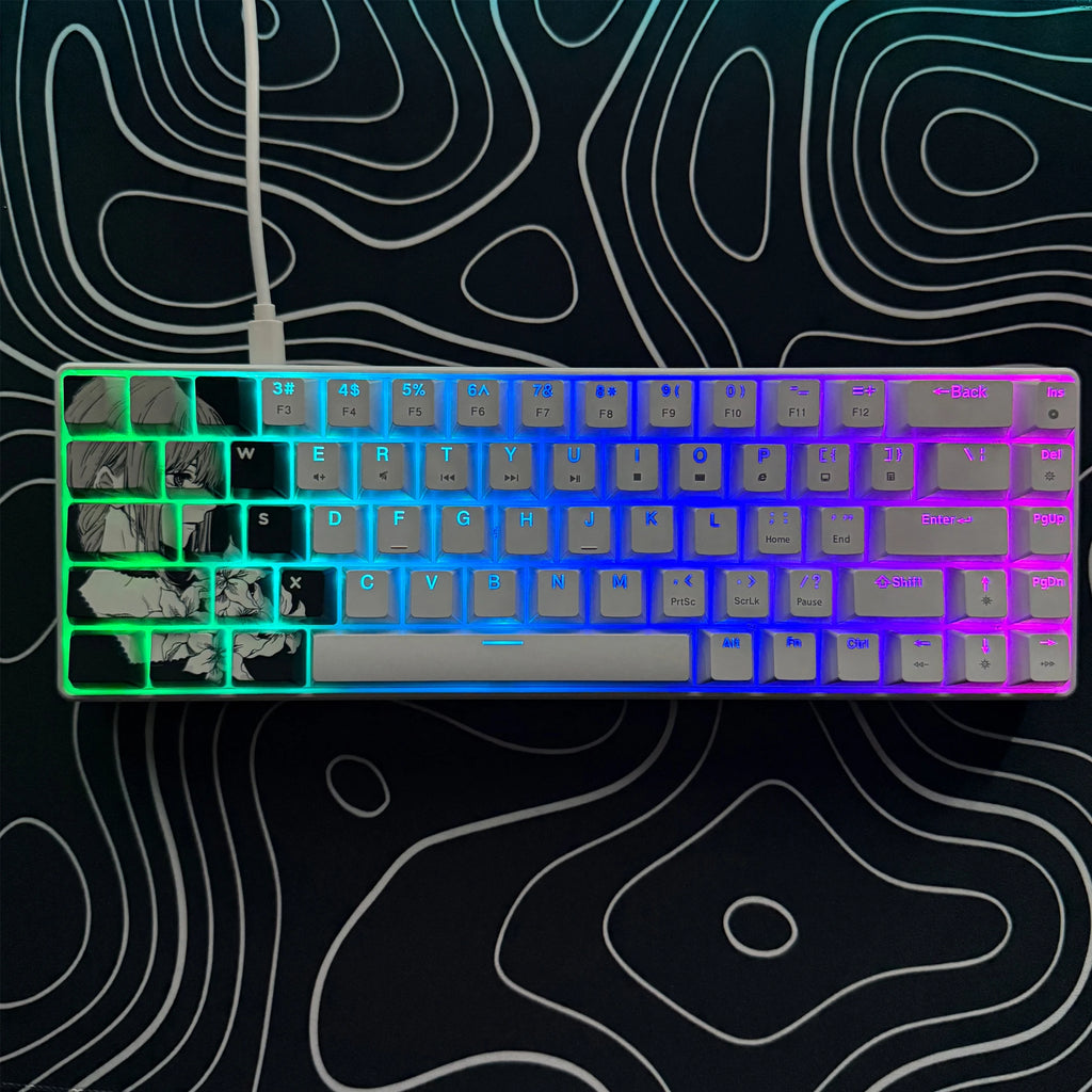 Gaming Mechanical Keyboard, Wired RGB Backlit Mini Keyboard, Ultra-Compact Anti-Ghosting No-Conflict 68 Keys Membrane Gaming