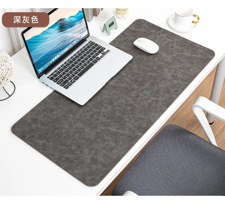 Desk Pad Waterproof PU Mouse Pad Desk Mat Protective Cover Large Mousepad Computer Laptop Non-slip Easy To Clean Keyboard Mats