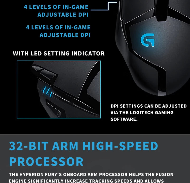 Logitech G402 Gaming Mouse, Wired Mechanical Macro Programmable Esports Mouse, Suitable for PC Desktop and Laptop Gamers